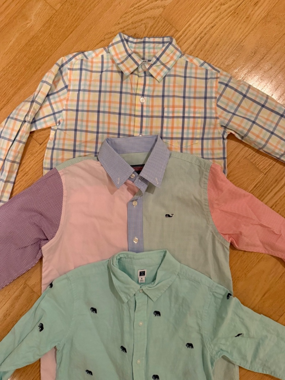 Pastel Boys Long Sleeve Button Down Preppy Shirts Bundle Size 6 - Picture 2 of 6